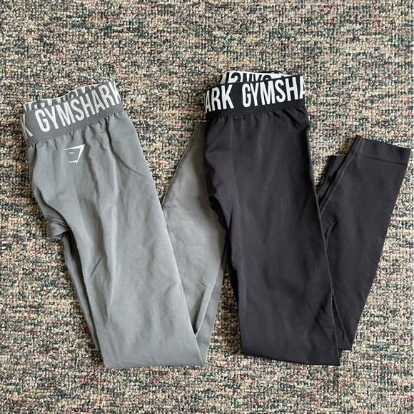 Gymshark Pants - BUNDLE Gymshark Fit Seamless Leggings Grey and Black Size S